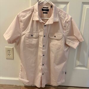 Kenneth Cole Men's XL Slim Fit Short Sleeve Shirt, Pink